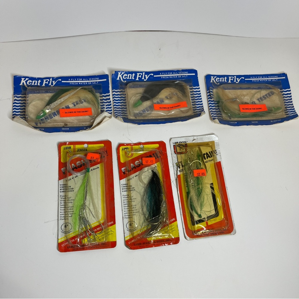Vintage Kent Fly Luhr Jensen Flash Tail Lot New NIP Fishing Lure Salmon Trout